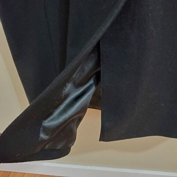 Michael Kors Mens 42L Overcoat Black Wool Blend Single Breasted Lined Old Money - Picture 5 of 14